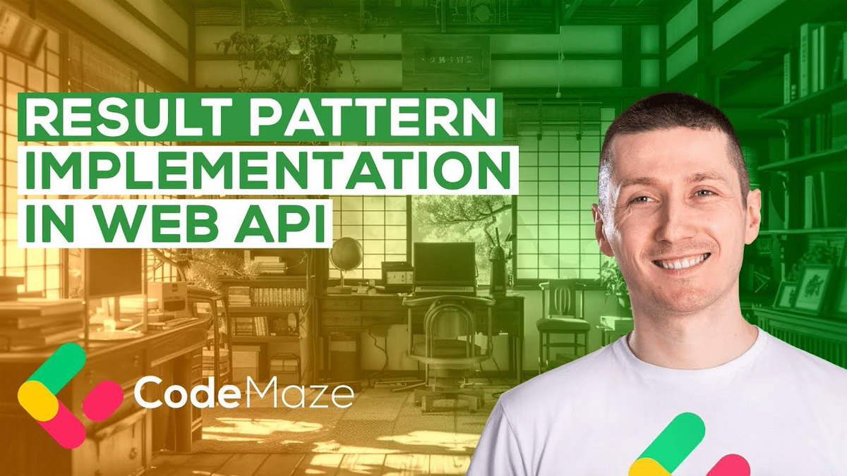 CodeMazeBlog's tweet photo. In this video, I will walk you through the #Result #Pattern implementation in the #aspnetcore #webapi project.

https://t.co/QeE9qlAp0f https://t.co/kHejyhpLjQ