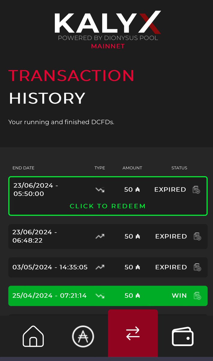 This time nobody took our running contracts, so we are redeeming the TVL. What are your thoughts on current dCFD mechanics and kalyx.io UI? Feedbacks are very appreciated 🤗
#kalyxio