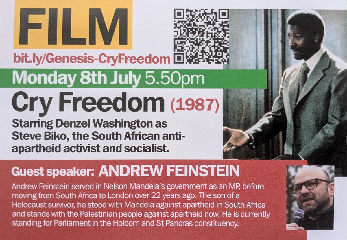 Tower Hamlets Trades Council (@towerhamletstc) on Twitter photo We're pleased to announce our next film season, "Apartheid Then & Now" <a href="/GenesisCinema/">Genesis Cinema</a> w/<a href="/twinjenin/">@Newham & Tower Hamlets PSC</a> raising money for <a href="/MedicalAidPal/">Medical Aid for Palestinians</a> - first up "Cry Freedom" w/<a href="/andrewfeinstein/">Andrew Feinstein</a> 8th July. Tickets from <a href="/GenesisCinema/">Genesis Cinema</a>
<a href="/robbins_glyn/">Glyn Robbins</a>
<a href="/PSCupdates/">Palestine Solidarity Campaign</a>
<a href="/STWuk/">Stop the War</a> We're pleased to announce our next film season, "Apartheid Then & Now" <a href="/GenesisCinema/">Genesis Cinema</a> w/<a href="/twinjenin/">@Newham & Tower Hamlets PSC</a> raising money for <a href="/MedicalAidPal/">Medical Aid for Palestinians</a> - first up "Cry Freedom" w/<a href="/andrewfeinstein/">Andrew Feinstein</a> 8th July. Tickets from <a href="/GenesisCinema/">Genesis Cinema</a>
<a href="/robbins_glyn/">Glyn Robbins</a>
<a href="/PSCupdates/">Palestine Solidarity Campaign</a>
<a href="/STWuk/">Stop the War</a>