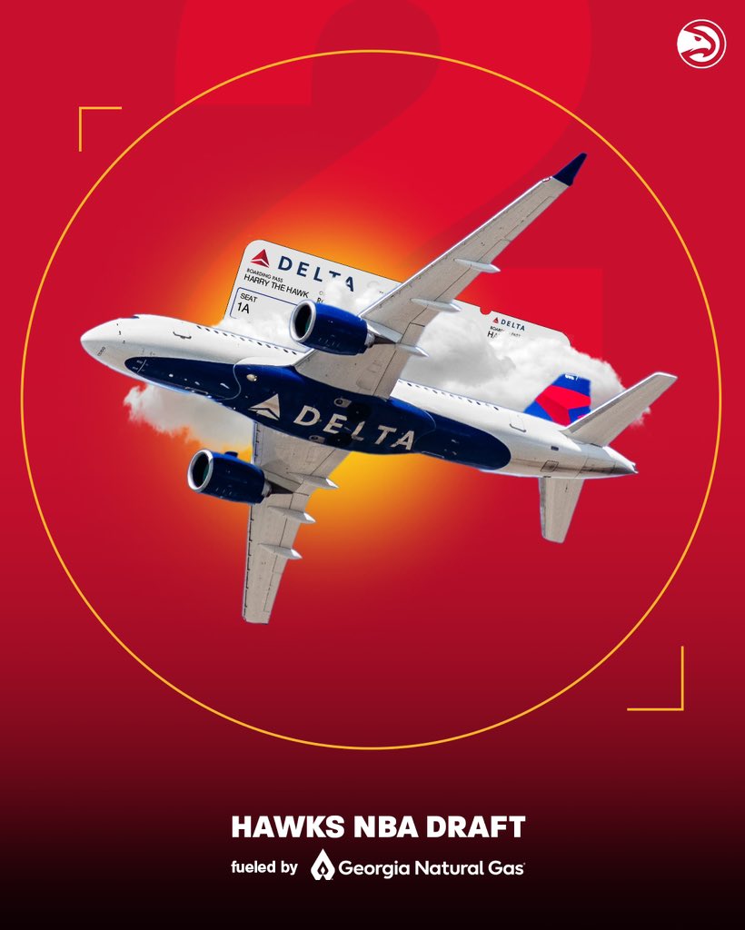 ATLHawks's tweet photo. 2️⃣ Days 'Til Draft
 
Pack your bags for that VIP experience, we're giving away two first-class domestic flight vouchers courtesy of @Delta 🙌

RT to win or enter here: https://t.co/Tqo2FE7aCM https://t.co/0fOmnqr7md