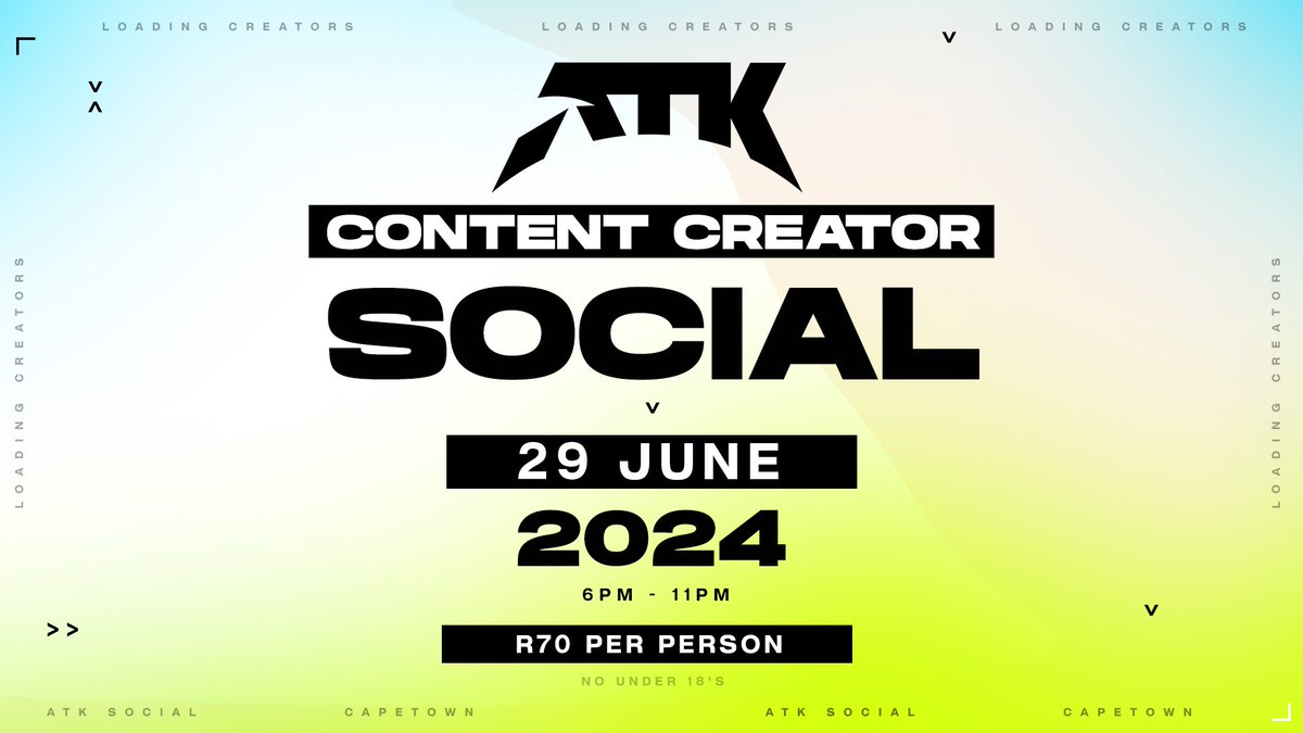 ATK (@atkarena) on Twitter photo We are excited to announce the 4th installment of the ATK Content Creator Social! 🔥
Meet your favourite content creators at ATK on Saturday the 29th of June! Join us for a fun-filled night of surprise activities alongside Sim Racing, Beer Pong, Pool, and amazing music all while We are excited to announce the 4th installment of the ATK Content Creator Social! 🔥
Meet your favourite content creators at ATK on Saturday the 29th of June! Join us for a fun-filled night of surprise activities alongside Sim Racing, Beer Pong, Pool, and amazing music all while