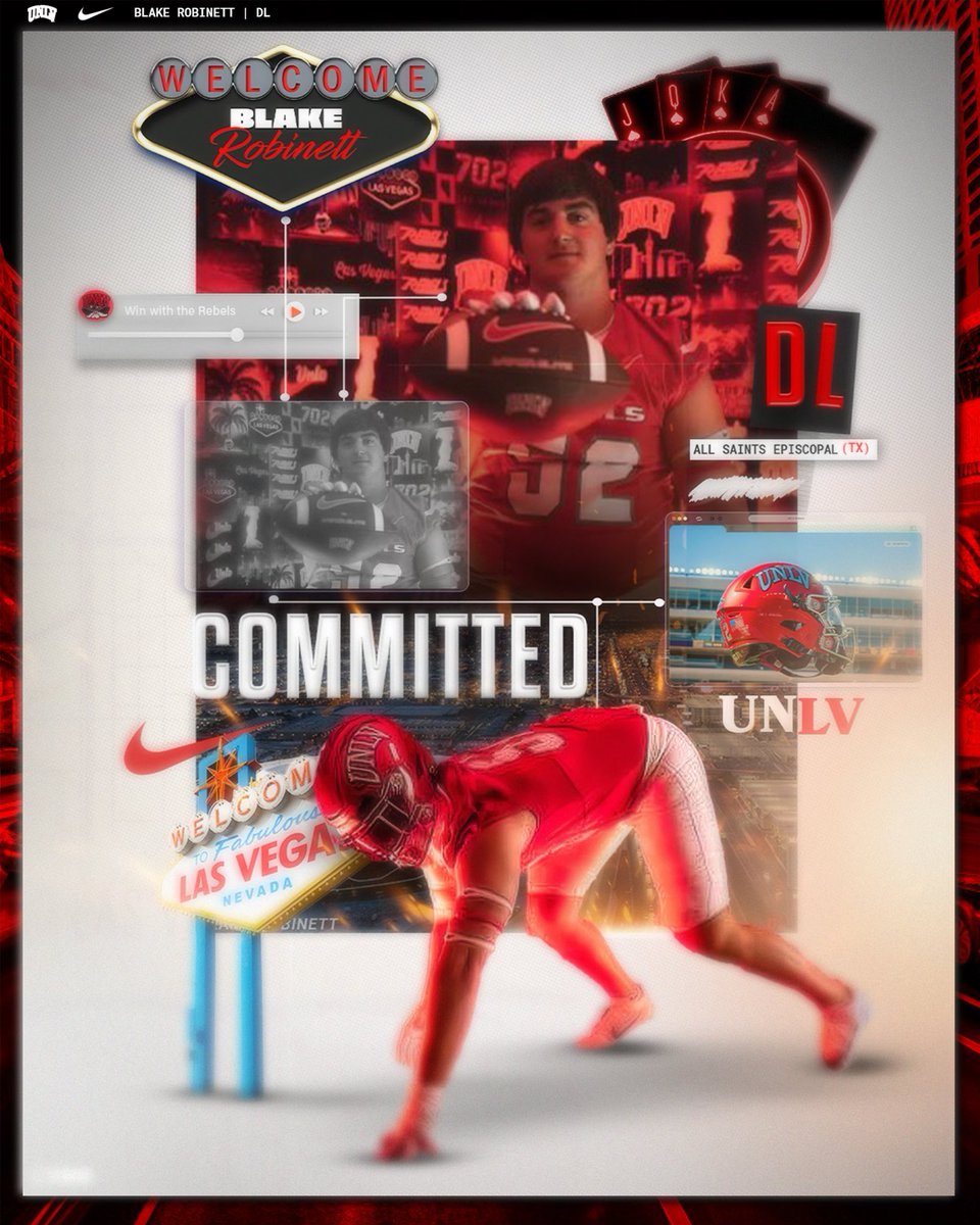 Blake Robinett (@robinett_blake) on Twitter photo #AGTG After a great official visit at UNLV, I am extremely excited to announce that I’ll be continuing my academic and athletic career at UNLV!
Thank you to everyone that’s supported me through this journey. <a href="/CoachBeck_PTF/">Coach Aaron Beck</a> <a href="/mike_williams52/">Uncle Julio</a> <a href="/lettermans_ptf/">All Saints’ Letterman’s Club</a> <a href="/CoachLogo/">Ricky Logo</a> <a href="/Coach_Odom/">Barry Odom</a> #AGTG After a great official visit at UNLV, I am extremely excited to announce that I’ll be continuing my academic and athletic career at UNLV!
Thank you to everyone that’s supported me through this journey. <a href="/CoachBeck_PTF/">Coach Aaron Beck</a> <a href="/mike_williams52/">Uncle Julio</a> <a href="/lettermans_ptf/">All Saints’ Letterman’s Club</a> <a href="/CoachLogo/">Ricky Logo</a> <a href="/Coach_Odom/">Barry Odom</a>