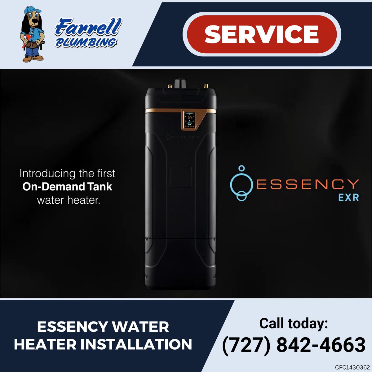 GoTeamFarrell's tweet image. Revitalize your home with Farrell Plumbing's Essency Water Heater Installation! 💧 Say goodbye to chilly waits for hot water with Essency, the cutting-edge electric tank that combines the best of both worlds. Thanks to its SmartCore Technology, Essency delivers...