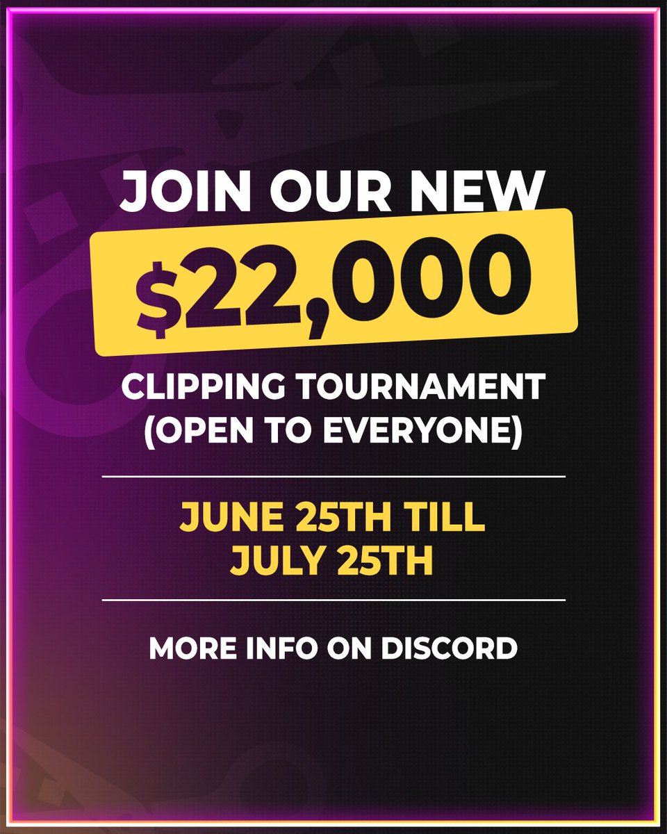 💰 Stake tip for 3 people who Like, Comment &amp; Retweet! 💰

We’re launching a new $22,000 clipping tournament on June 25th! 🗓️

Join our Discord, check the clipping channel within our server, and join the competition! No need to use our code on Stake! 🤑