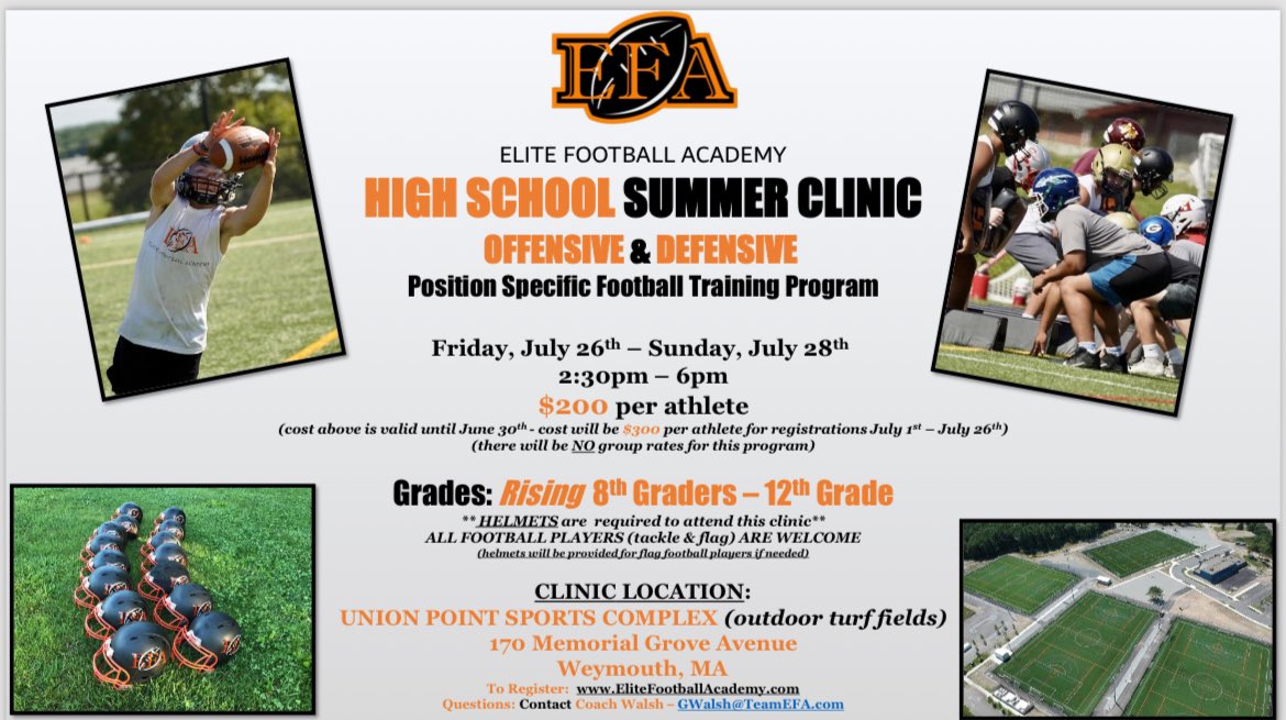 ⏳COUNTDOWN IS ON⏳

The countdown is on to save $100 off registration for our YOUTH &amp; HIGH SCHOOL Summer Clinics!

Deadline to receive the $200 registration fee expires on Sunday, June 30th @ 11:59pm

Registrations received July 1st-July 26th will be $300

Register this week! 👊