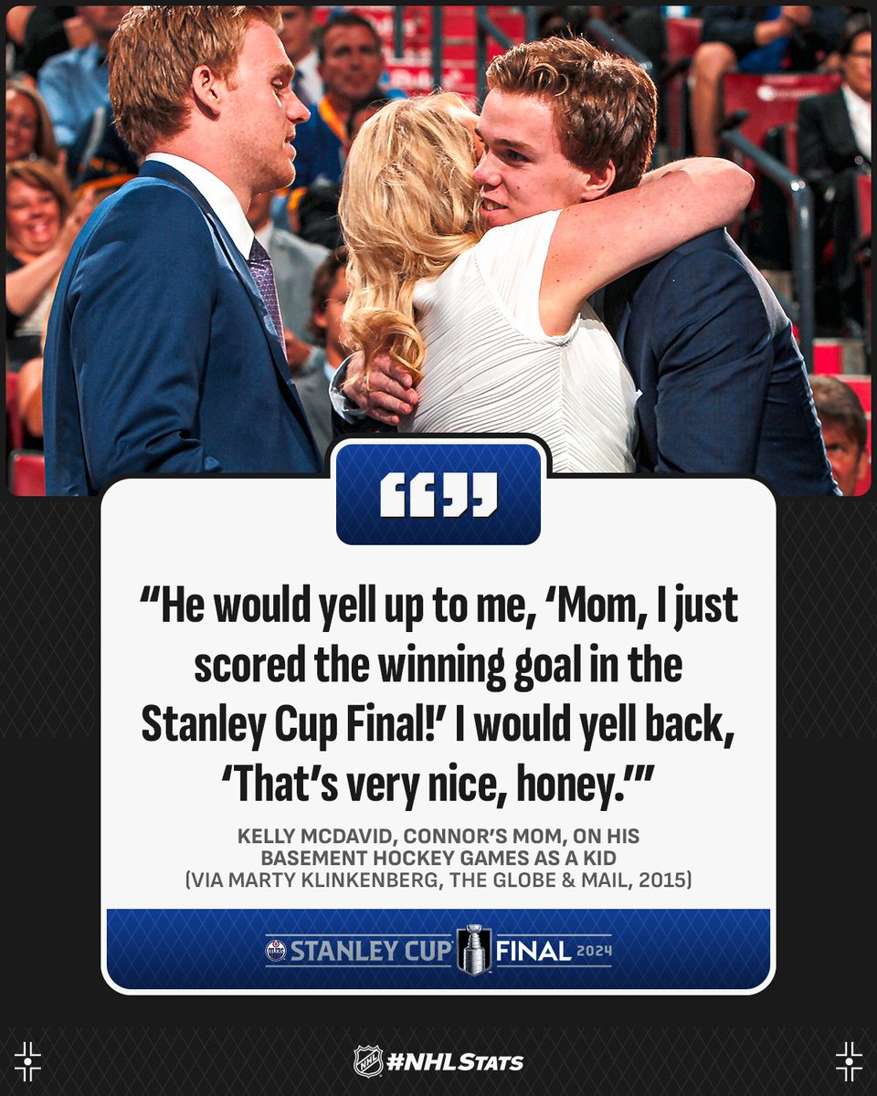 Connor McDavid was once just a kid living out his hockey dream in the basement.

Tonight, he could be the captain who lifts the #StanleyCup.

#Game7 📺: 8 p.m. ET on ABC, ESPN+, Sportsnet, CBC and TVA Sports
