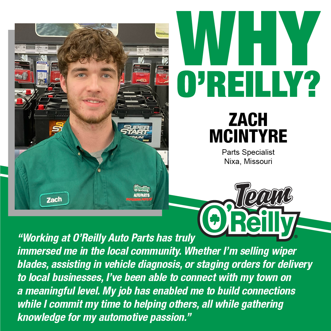 OReillyCareers's tweet photo. Meet Zach, who’s helping his neighbors and truly making a difference. Thank you for choosing #TeamOReilly, Zach! #WhyOReilly https://t.co/qLVSAf4Ofw