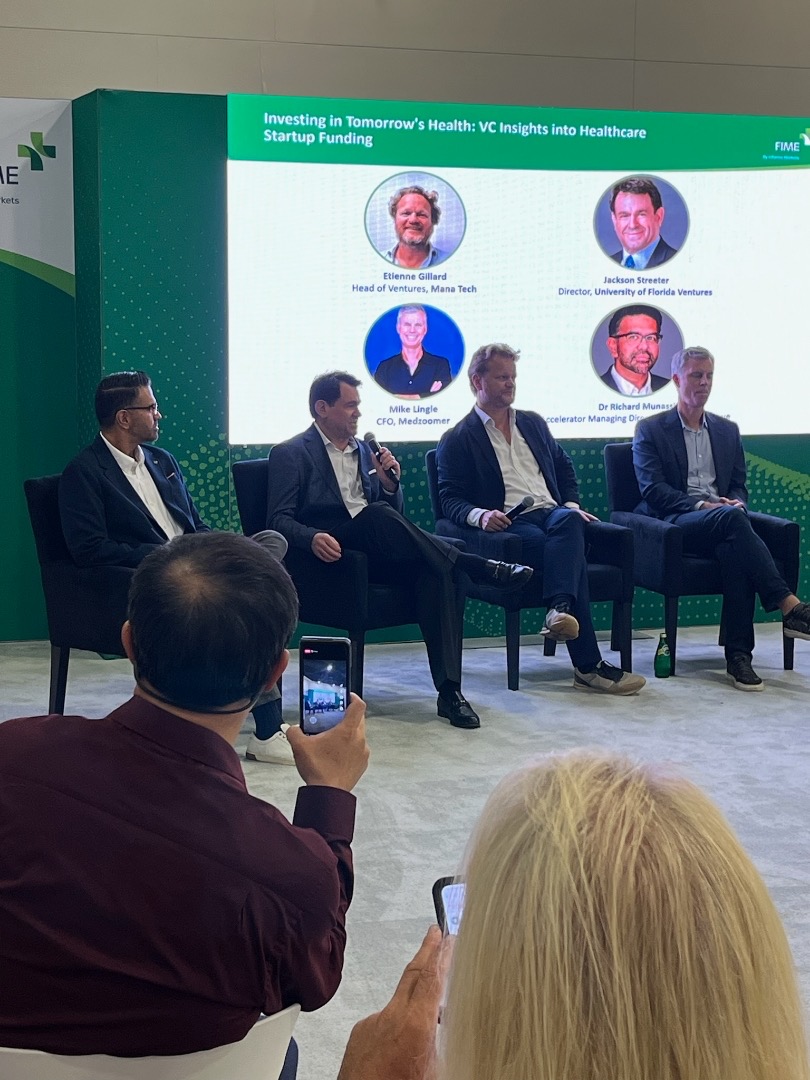 UFVentures's tweet image. This week, FIME at the Miami Convention Center showcased innovation in healthcare. Jackson Streeter, UF Innovate Ventures director, shared his insights as a panelist. FIME highlights groundbreaking tech and fosters global collaboration. 🌟

#FIME2024 #UFInnovateVentures