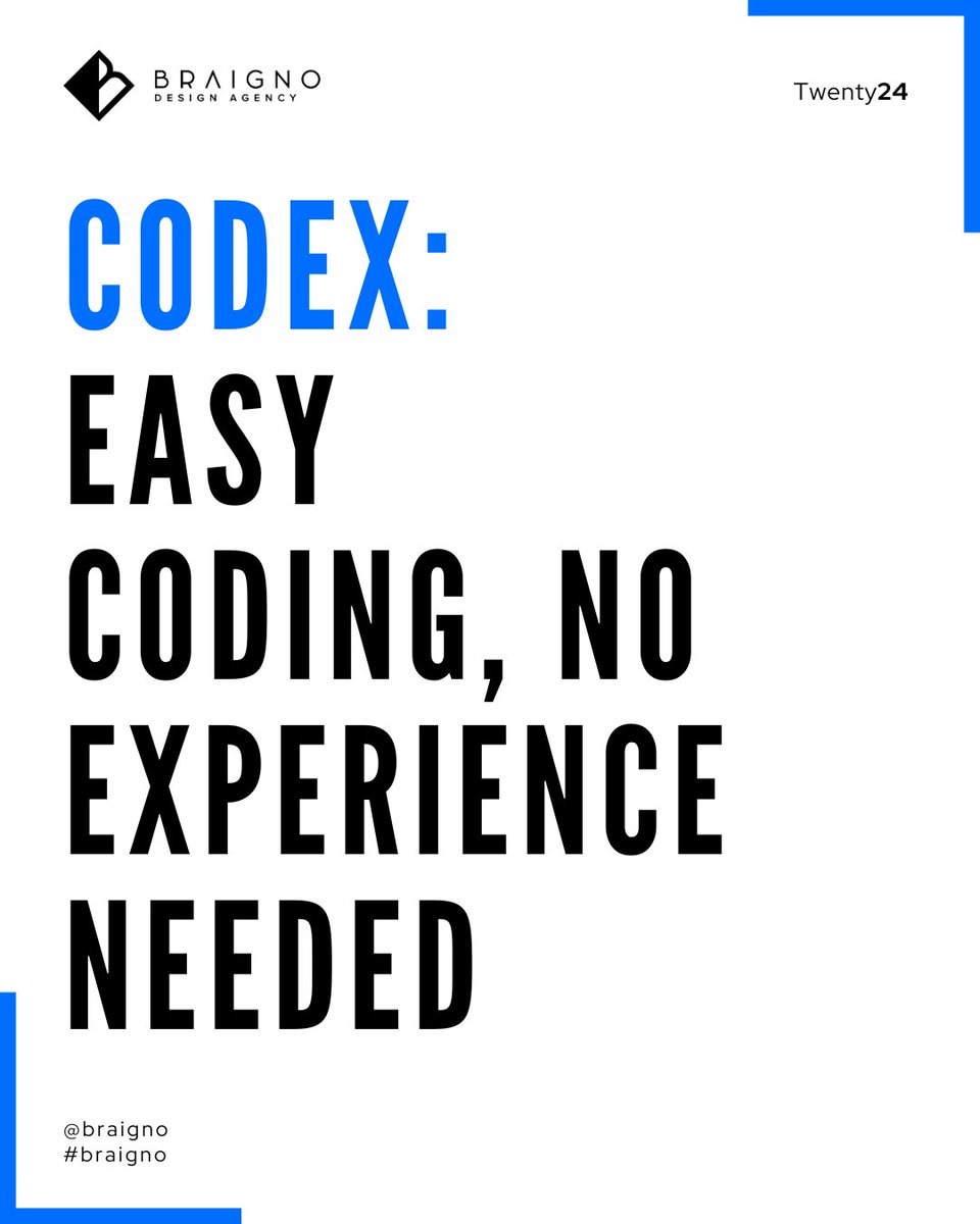 BraignoC's tweet image. CodeX: Code Easily, No Experience Needed
CodeX makes coding simple by eliminating hard-to-learn programming languages. No prior experience required! Develop responsive websites and apps quickly, saving time and cutting down on costly developer fees. #codex #easycoding