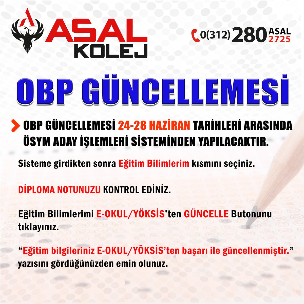 🔻 OBP Güncellemesi Hakkında✅ Herkes kontrol etsin.👇🏼
#obp #obpgüncelleme #asalkolej #eryamankolej #eryamanasal #eryamanasalkolej #AnadoluLisesi #fenlisesi #lise #kurskayıt #üniversiteyehazırlık #yks #ayt #tyt #lgs #lgs2024 #asalegitim #lise #asalyayincilik #asalkurs #asalvip