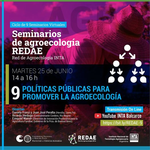 INTABordenave's tweet image. 📣#Agroecología🌿🐂🐞 Ciclo Gratuito de Seminarios Virtuales 9⃣Seminario: Políticas públicas para promover la agroecología
🗓Martes 25/6 - 14 a 16 hs
💻Inscripción📲bit.ly/REDAE
💻Vivo👉bit.ly/REDAE-9
➡Organiza Red de Agroecología de INTA Argentina (#REDAE)