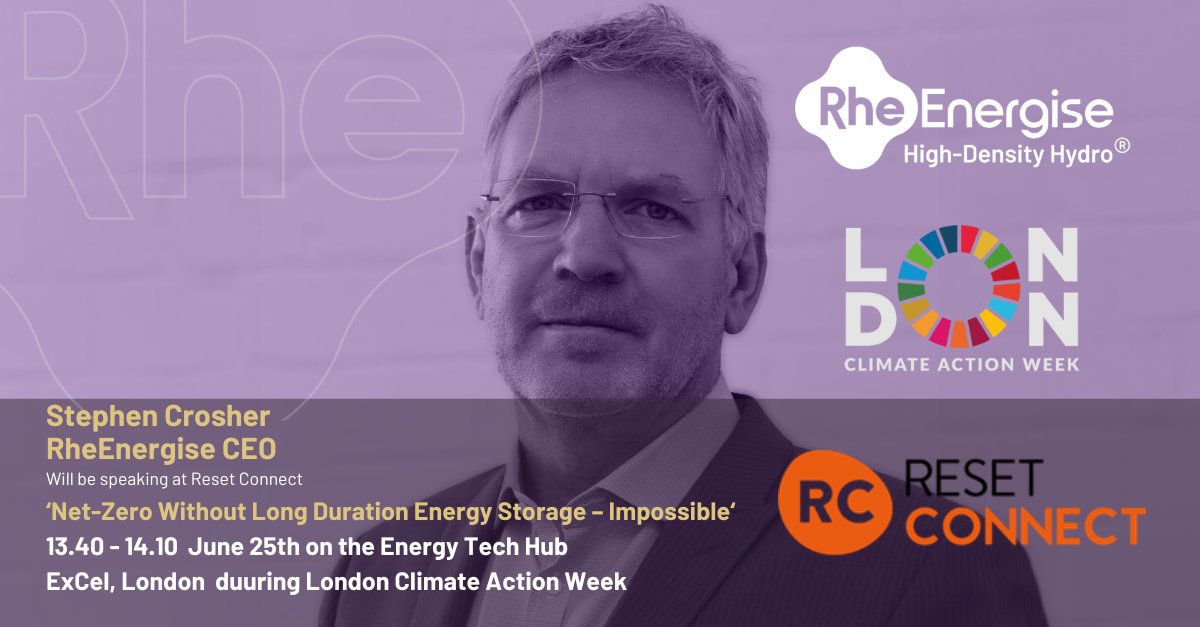 RheEnergise Energy Storage (@rheenergise) on Twitter photo It's #LondonClimateActionWeek and we're off to <a href="/ResetConnect/">Reset Connect</a> where our CEO <a href="/StephenCrosher/">Stephen Crosher</a> will be presenting our HD Hydro solution tomorrow at 13.40 in the Energy Tech Hub.
#energystorage It's #LondonClimateActionWeek and we're off to <a href="/ResetConnect/">Reset Connect</a> where our CEO <a href="/StephenCrosher/">Stephen Crosher</a> will be presenting our HD Hydro solution tomorrow at 13.40 in the Energy Tech Hub.
#energystorage