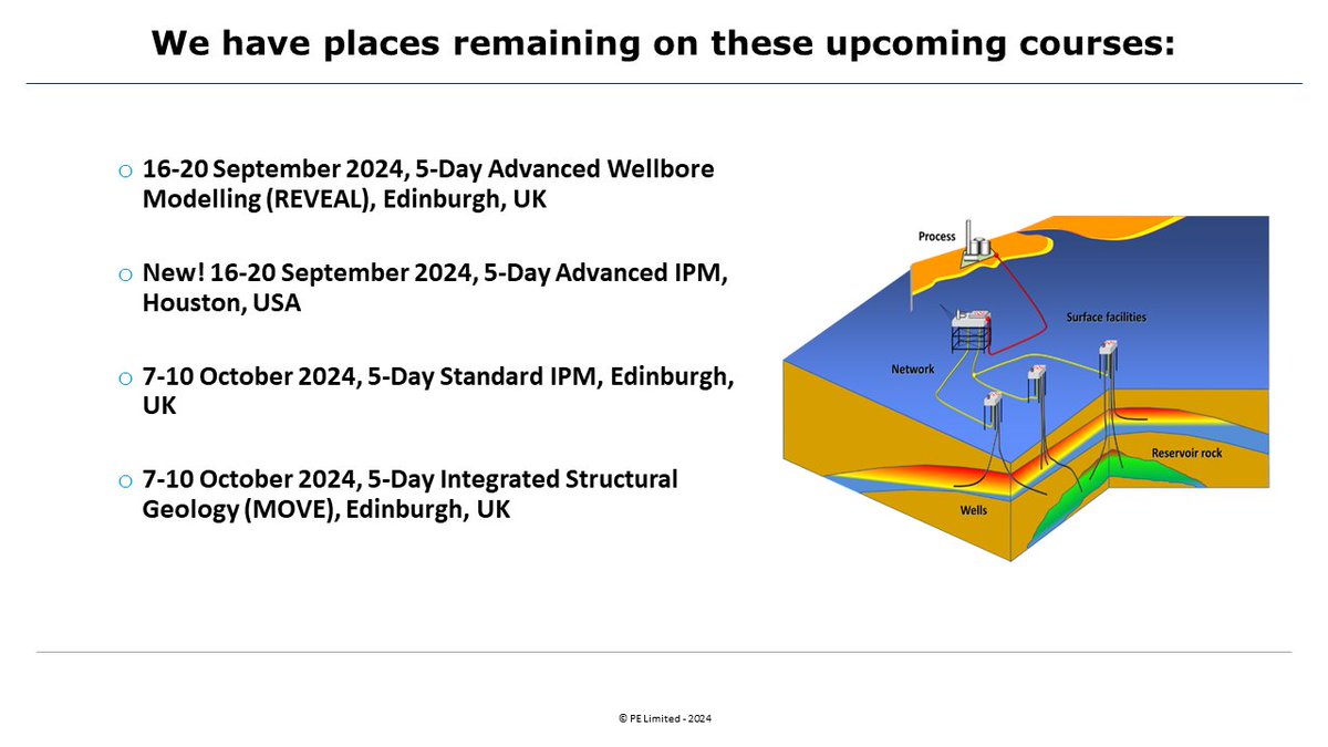 We have upcoming IPM and MOVE training courses! Find-out about course content and how to register here: petex.com/services/train…  We hope to see you in Edinburgh or Houston!