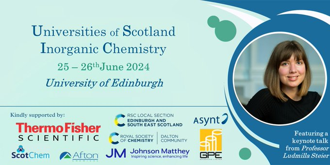 We are so excited to welcome everyone back to the first post-COVID USIC! Tuesday and Wednesday this week we will have the pleasure of showcasing stellar research from various inorganic groups in Scotland, with pictures to follow! Keep your eyes out for them 👀