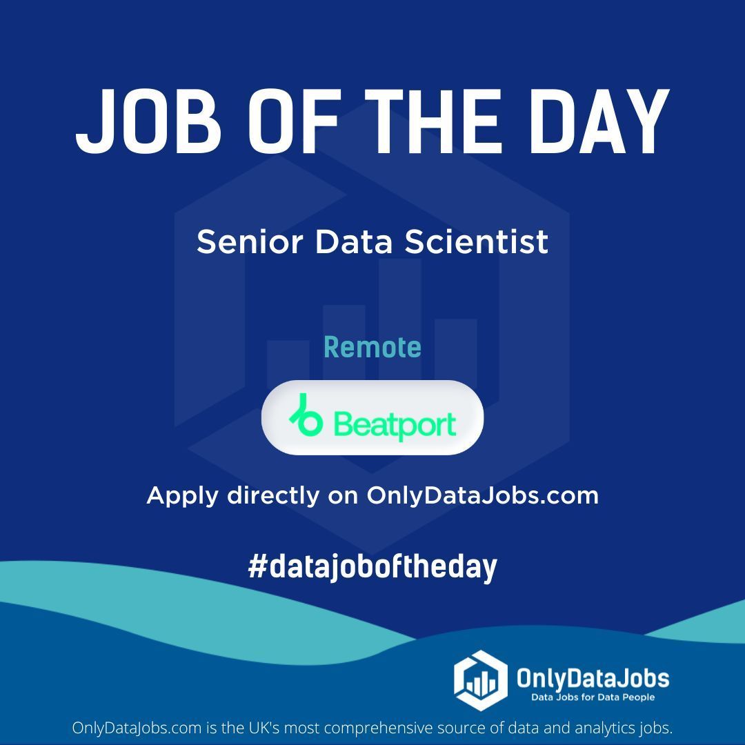 Beatport is HIRING NOW for a Senior Data Scientist - Remote.

Our view at OnlyDataJobs: Join Beatport as a Senior Data Scientist! Work with a leading electronic music platform.

Apply directly on buff.ly/4cvb0hu or on buff.ly/3J7H4Jf!