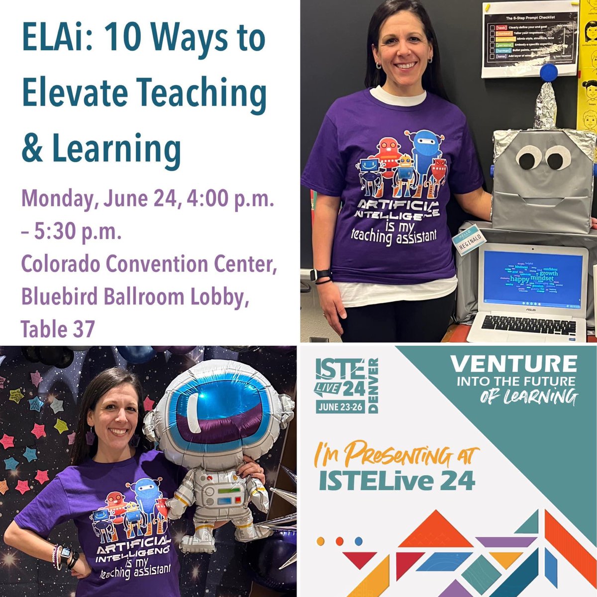 JENTONEY's tweet image. 🌇🏔️Good Morning, @ISTEofficial #ISTELive 24! If are in the Bluebird Ballroom area this afternoon, I would love to chat with you! #KTIfamily #PAProudEducator 🎉💻🤖👩🏻‍🏫