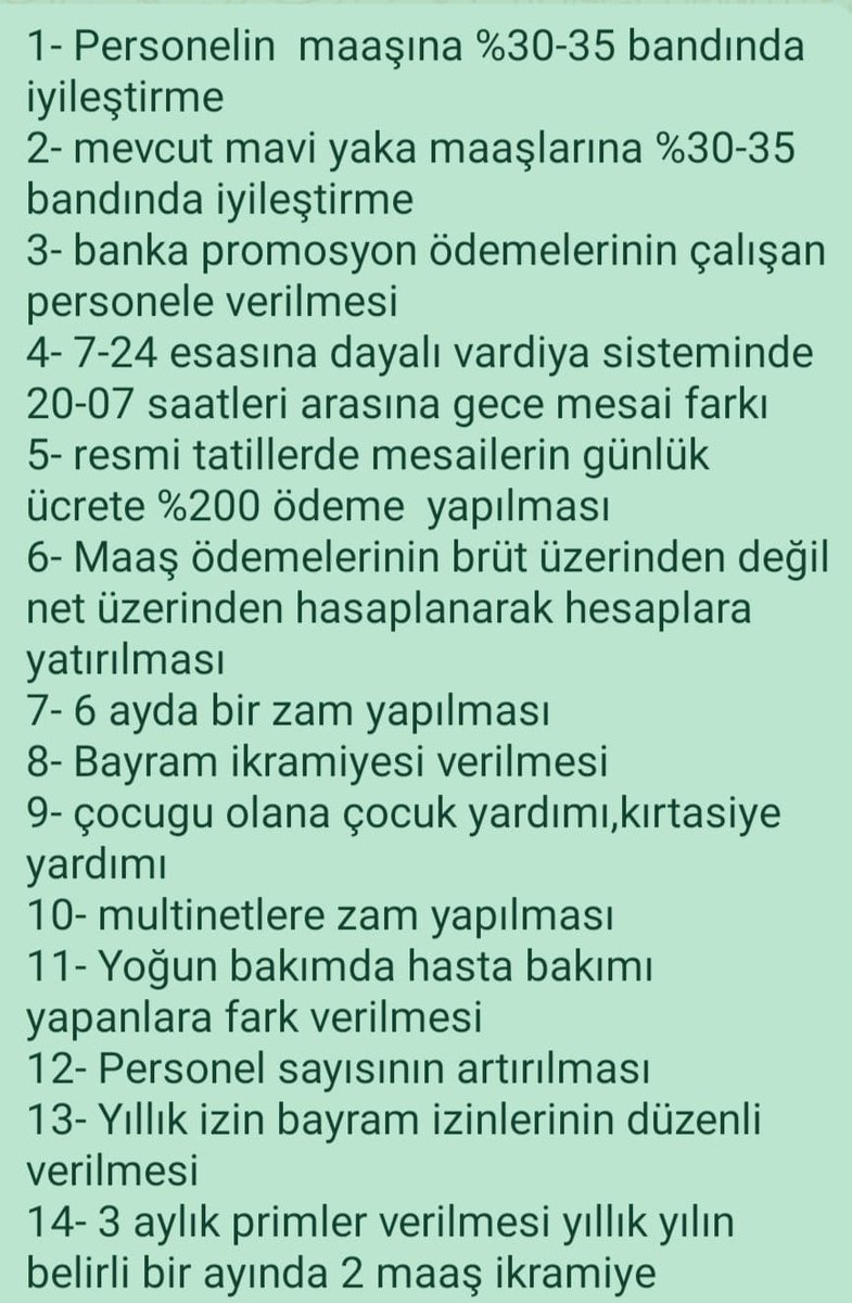 İzmir Şehir Hastenesinde Çalışan ...

Personellerinin Bu İşverenden Talepleri ...

Karşılanması Durumunda Eylemleri Durdurucaklarını Belirtmektedirler ...

Yeter İşci zulmu Son Bulsun ...
