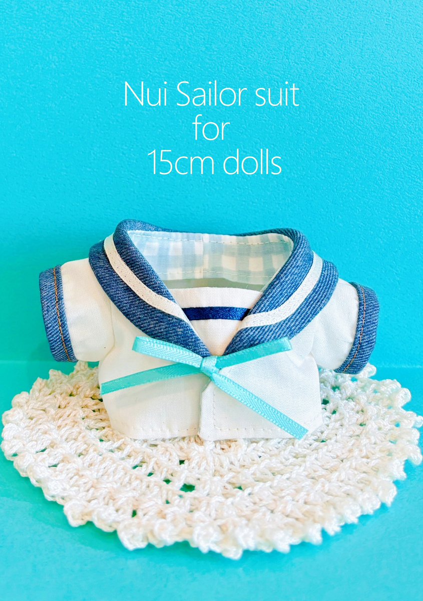 7/15 COMIC CITY 福岡 60
【A館　B65】でお待ちしてます🥹❣️

15cmぬいちゃん用のセーラー服上下と帽子のセットを何種類か出します🏖️7月入ったらお品書きだせそう…またXやIGでお知らせします❣️

#CC福岡60
#arteVarie