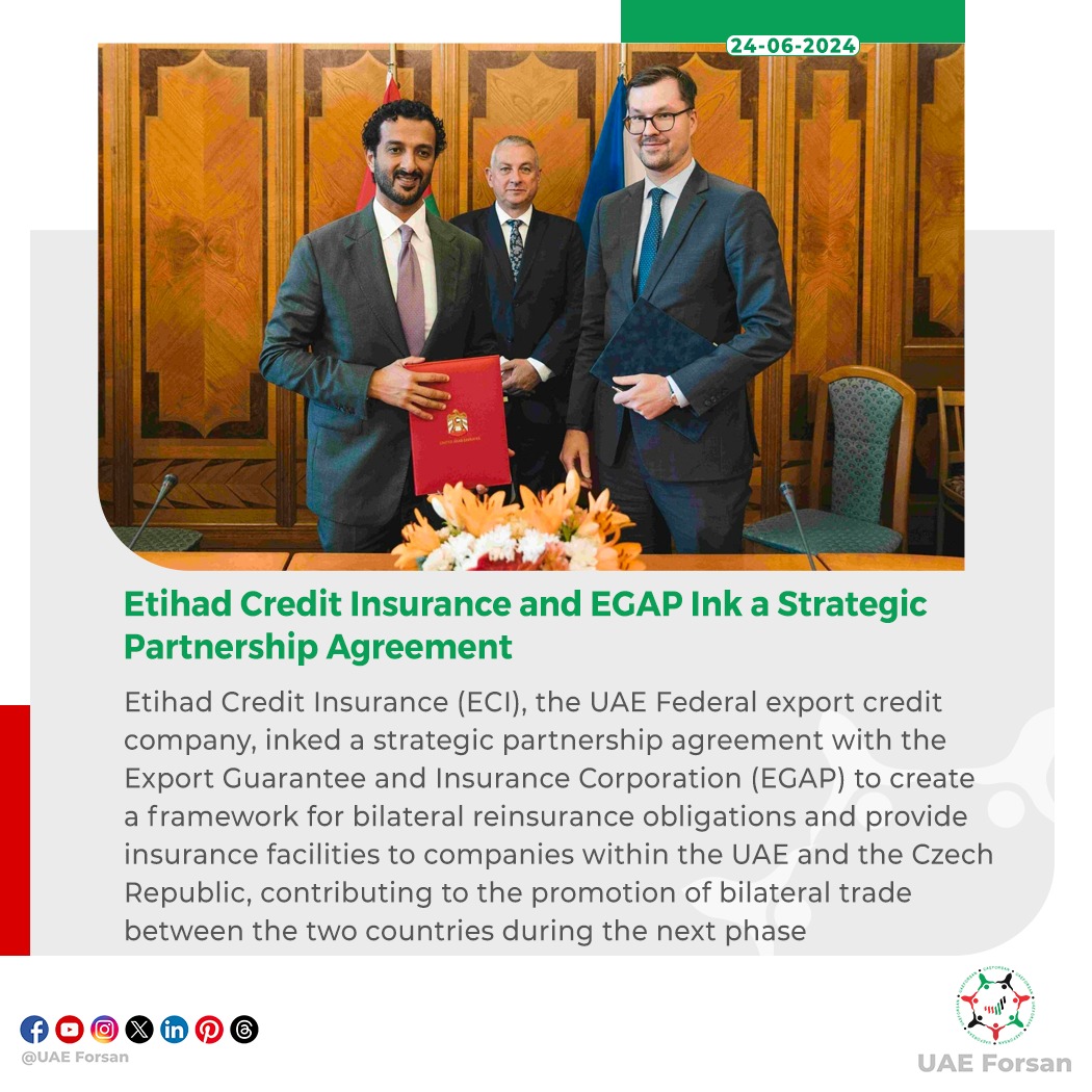UAE_Forsan's tweet image. Etihad Credit Insurance and EGAP Ink a Strategic Partnership Agreement
#UAE #EGAP