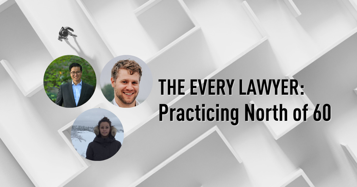 ICYMI: On last week's The Every Lawyer podcast, northern practitioners Paulina Ross, Eric Cheng, and Leeland Hawkings joined host Julia Tétrault-Provencher for a conversation about what it takes to practice law in Canada's North. Listen now! bit.ly/3KR51aZ