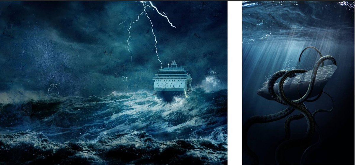 I love painting sea scenes. There's something intimidating about it that means you don't even have to add ghostly elements to create an ominous atmosphere.
The one with the ship is a cover for a book by Ben Farthing, THEY CLING TO THE HULL, the U-Boat is a personal research.