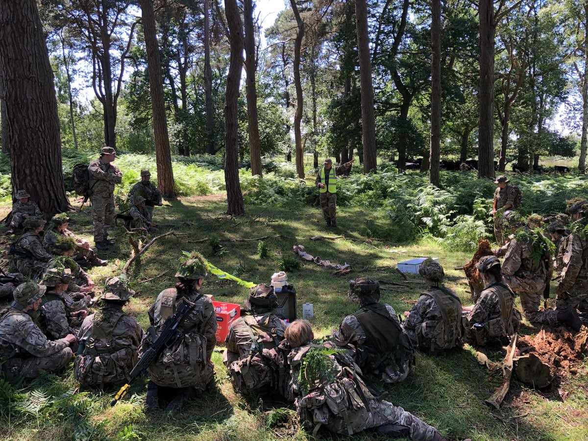The final briefing prior to the exercise. There is nothing better for setting the scene than a well improvised model on the ground.