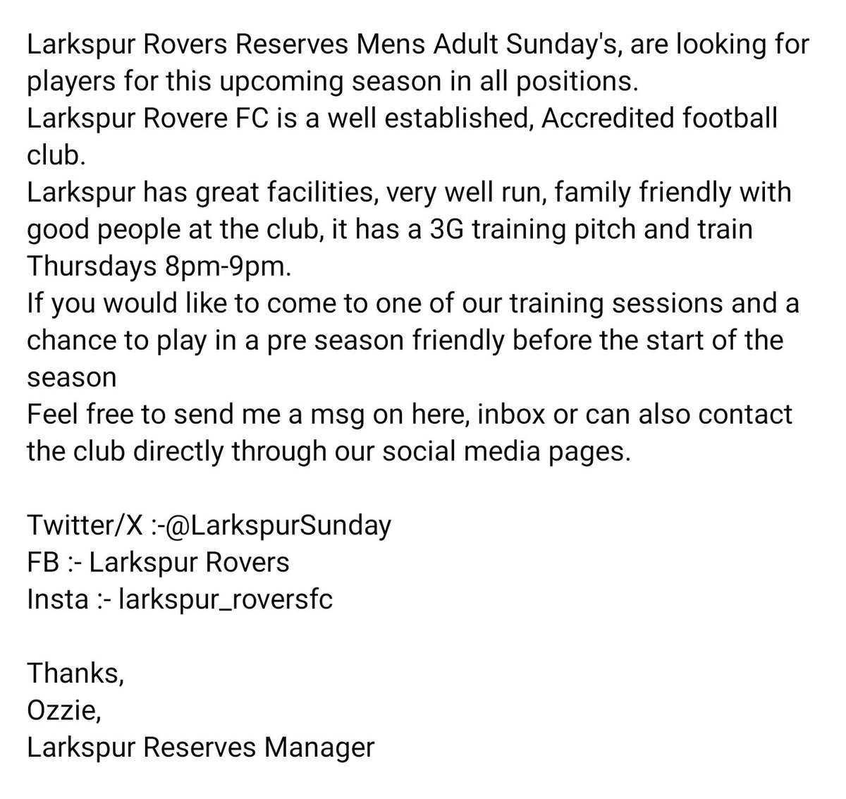 Upcoming Seaon 2024/2025 ✔️
⚫️⚪️ Get in contact 👍🏻