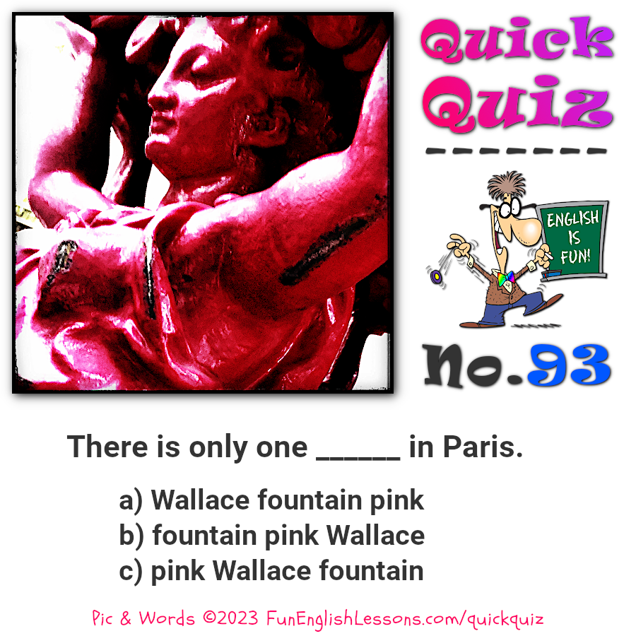 FunEngLessons's tweet image. 𝗤𝗨𝗜𝗖𝗞 𝗤𝗨𝗜𝗭 𝗡𝗼.93 🚀
🤡𝗙𝘂𝗻 𝗘𝗻𝗴𝗹𝗶𝘀𝗵 𝙌𝙪𝙞𝙘𝙠 𝙌𝙪𝙞𝙯𝙯𝙚𝙨: FunEnglishLessons.com/QuickQuiz 
🤔 What’s your answer? 
🌈 RAINBOW ENGLISH SCHOOL - Colourful lessons &amp;amp; courses ➜ RainbowEnglishSchool.org
#English #lesson #quiz #test #learnenglish