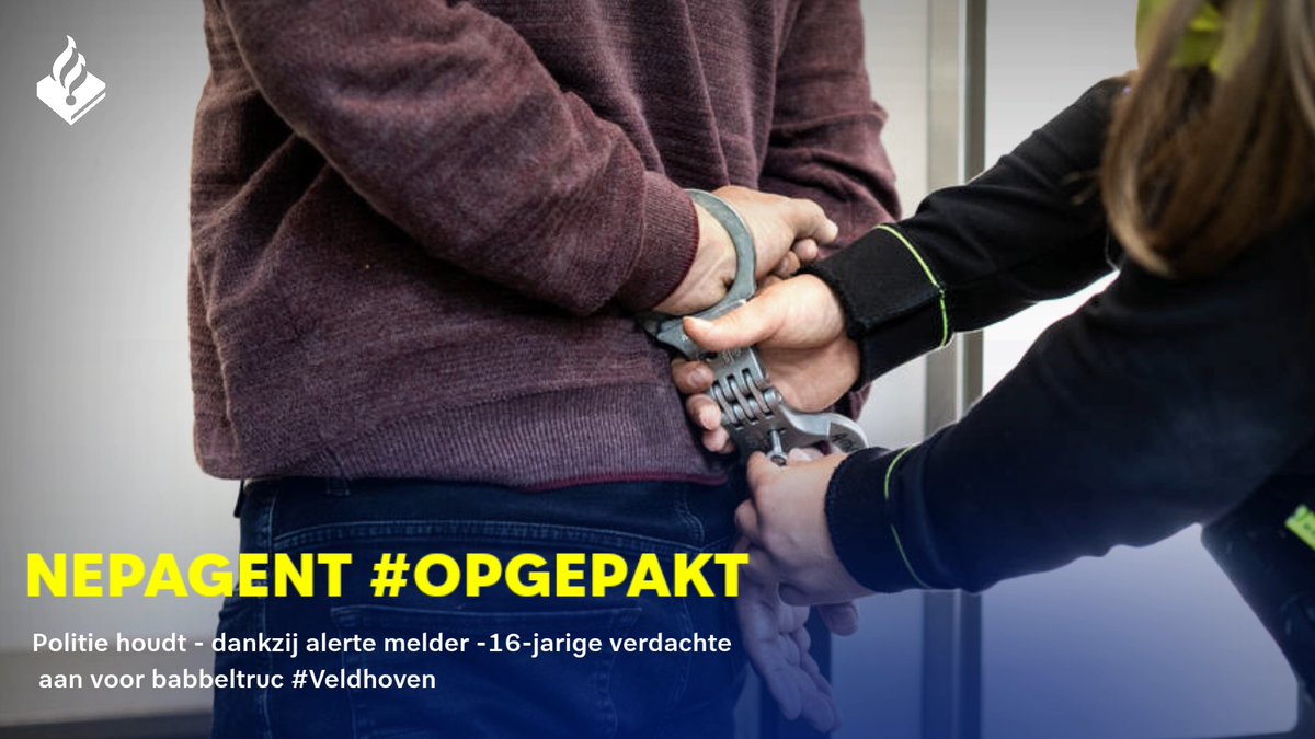 Goed nieuws: politie <a href="/politievhv/">Politie Veldhoven Waalre</a> pakte zaterdag een #nepagent op in #Veldhoven.

Melden helpt tegen deze brutale vorm van #babbeltrucs.

Maar wil je weten welke rol de alerte melder precies speelde? En hoe je deze oplichters kunt herkennen? Lees het ⬇️

politie.nl/nieuws/2024/ju…