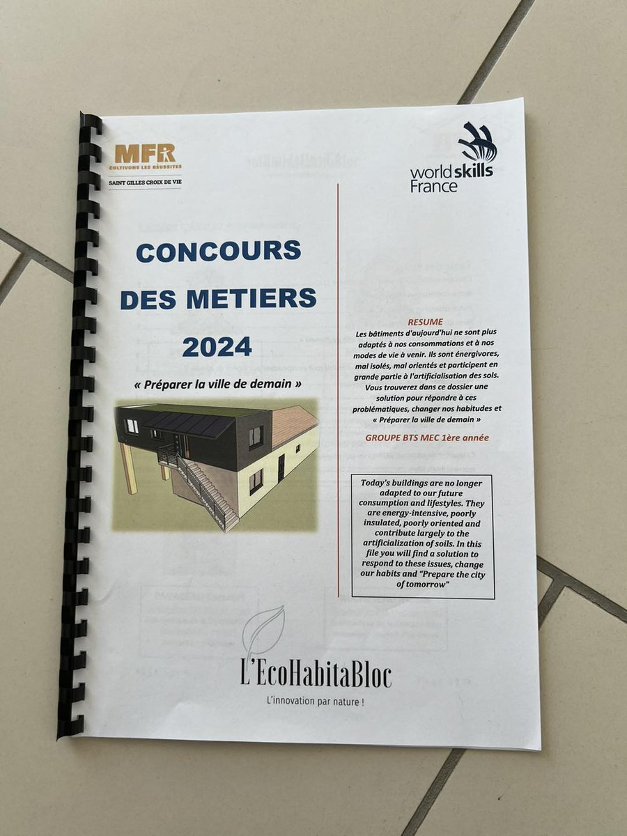 (suite) Sur la thématique “La ville de demain” nos ambassadeurs des métiers du bâtiment défendront leur projet innovant: “l’ECOHABITABLOC, l’innovation par nature”, une solution en réponse aux enjeux environnementaux et sociétaux de demain. 🏡