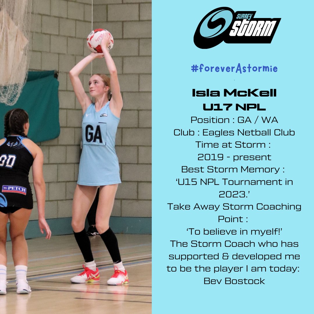 Day 8 of celebrating our incredible Pathway, and athletes, past and present, who have represented Surrey Storm.
If you have a Storm journey you'd like to share, please go to tinyurl.com/2wzdpkuv
#proudcoach #netball #npl #u17 #astormiscoming #game #foreverastormie #endofanera