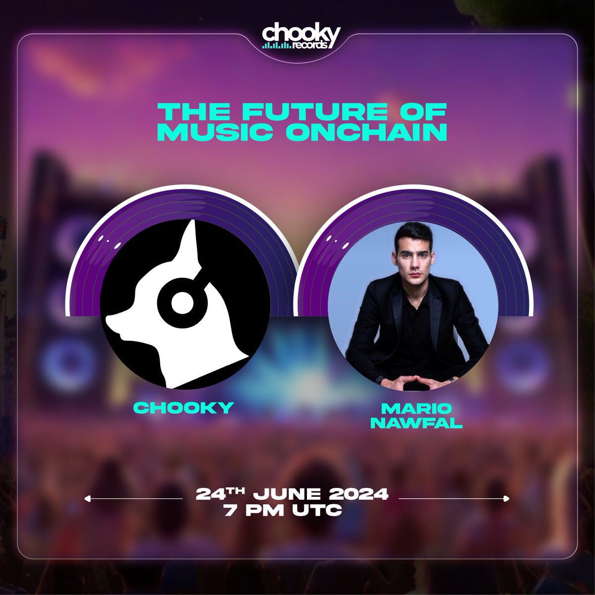 Join our space later today with <a href="/MarioNawfal/">Mario Nawfal</a>

We are going to talk about the future of music on chain, $CHOO, and more alpha about our Blockchain Records.

Set Reminder 👇
x.com/i/spaces/1Mnxn…