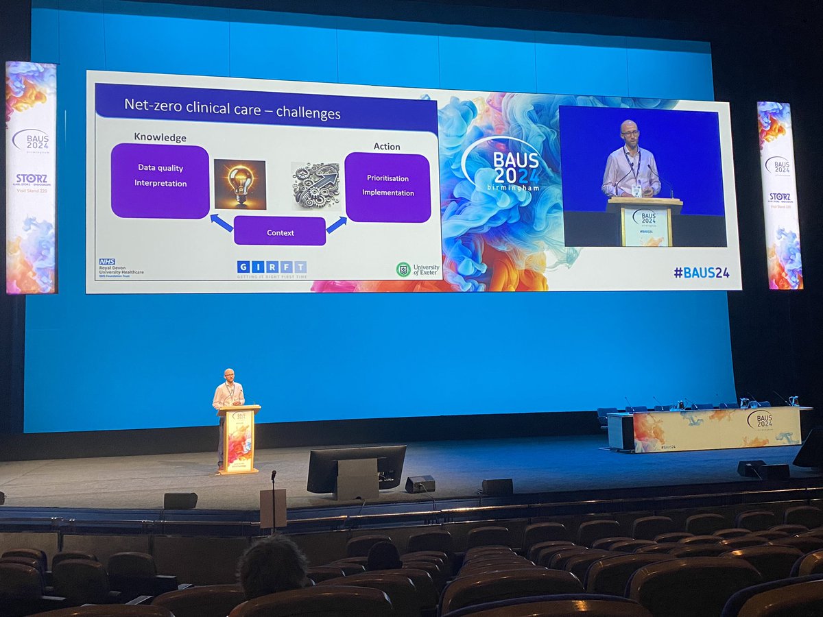 Reviewing how the NHS is well placed to start tackling its impact on climate change with @joejohnNOS at #BAUS24