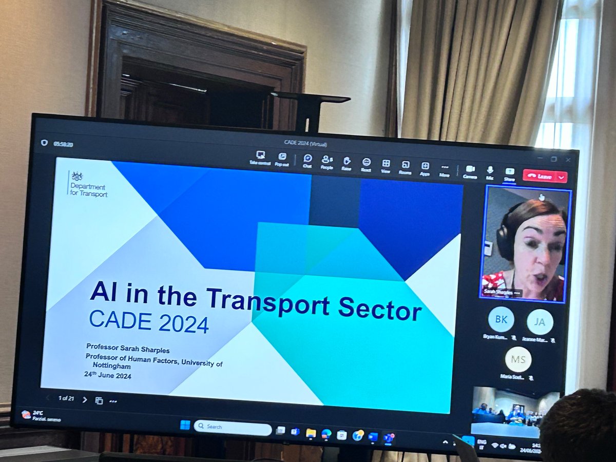 Saeema (@saeemadesigneng) on Twitter photo #CADE2024 fantastic that <a href="/scsharples/">Sarah Sharples</a> chief scientific advisor on transport is one of the fab keynotes -great program <a href="/cmaple/">Carsten Maple</a> and team have put together #digitaltechnology #csa #hci #humanfactors #CADE2024 fantastic that <a href="/scsharples/">Sarah Sharples</a> chief scientific advisor on transport is one of the fab keynotes -great program <a href="/cmaple/">Carsten Maple</a> and team have put together #digitaltechnology #csa #hci #humanfactors
