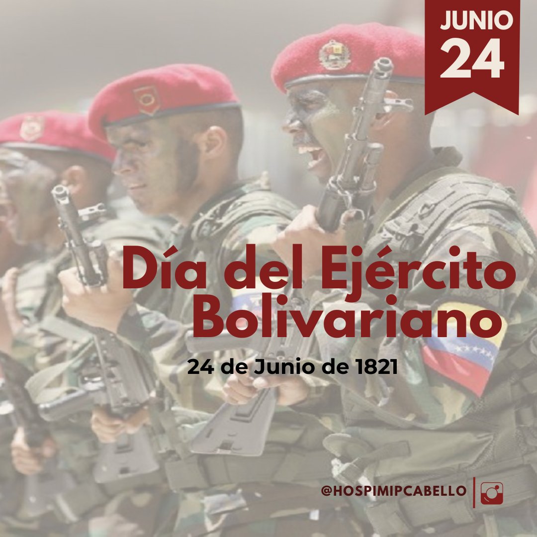 📆 El #24JUN de 1821 los republicanos obtienen en el Campo de Carabobo una decisiva victoria sobre los realistas y en su honor hoy se celebra como día del Ejército de Venezuela.