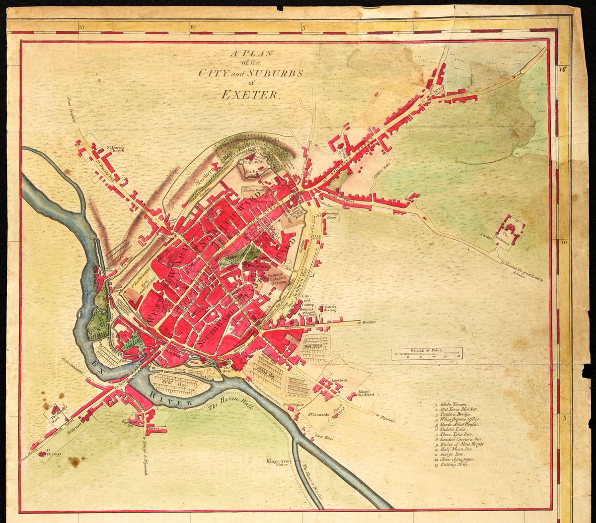 This plan of the city and suburbs of Exeter dates back to 1765 and is from Benjamin Donne's 'Map of the County of Devon'. It was the first entirely new survey of Devon since the survey by Christopher Saxton in the 16th century.

📷 Townsend Maps T15

#MapMonday #MappingOurExeter