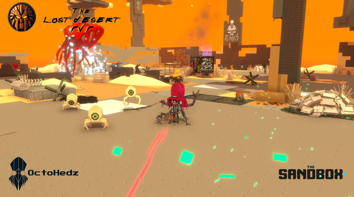 The special 2-weeks 🐙 <a href="/OctoHedz/">OctoHedz</a> event in @thesandboxgame in The Lost Desert PVP is live! Fight to the top of the Score Leaderboard for these cool prizes:

- 50% of the TSB Builders Rewards for these 2 weeks will be shared with top 10 players
- Legendary animated wearable