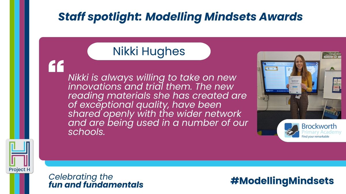 Project H (@projecthuk) on Twitter photo Next up in our series spotlighting brilliant people who received nominations for their impact is Nikki Hughes at <a href="/BrockworthNews/">Lift Brockworth</a>. Congratulations! 🎉
With the #ModellingMindsets campaign, we’re highlighting the best of the teaching profession across @AETAcademies' network. Next up in our series spotlighting brilliant people who received nominations for their impact is Nikki Hughes at <a href="/BrockworthNews/">Lift Brockworth</a>. Congratulations! 🎉
With the #ModellingMindsets campaign, we’re highlighting the best of the teaching profession across @AETAcademies' network.
