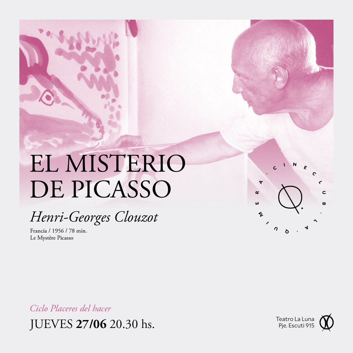 cc_laquimera's tweet photo. Este jueves veremos EL MISTERIO DE PICASSO de H.G. Clouzot.

Pueden leer la programación completa en nuestro blog:
https://t.co/bMBnhCquPn https://t.co/JEkln7vzzC