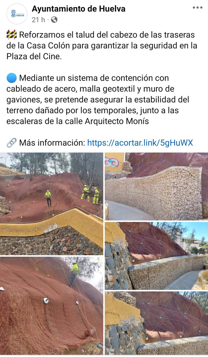 HuelvaTeMira's tweet photo. Con esta obra, el Ayuntamiento de Huelva ha destruido casi el único afloramiento natural que quedaba en el Cabezo de la Esperanza de la formación geológica que caracteriza el sistema de los #CabezosDeHuelva que es, además, un #Georrecurso y #LugarDeInterésGeológico 🧵👇 https://t.co/tT0715ZIFu
