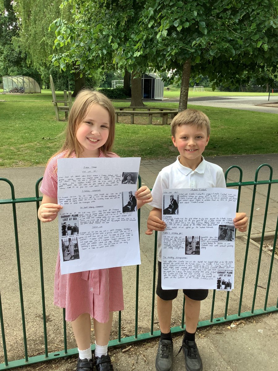 Look at our beautiful handwriting! 3A have written their non-chronological  reports all about the life of Amelia Earhart. #english #excellence, image size:900x1200