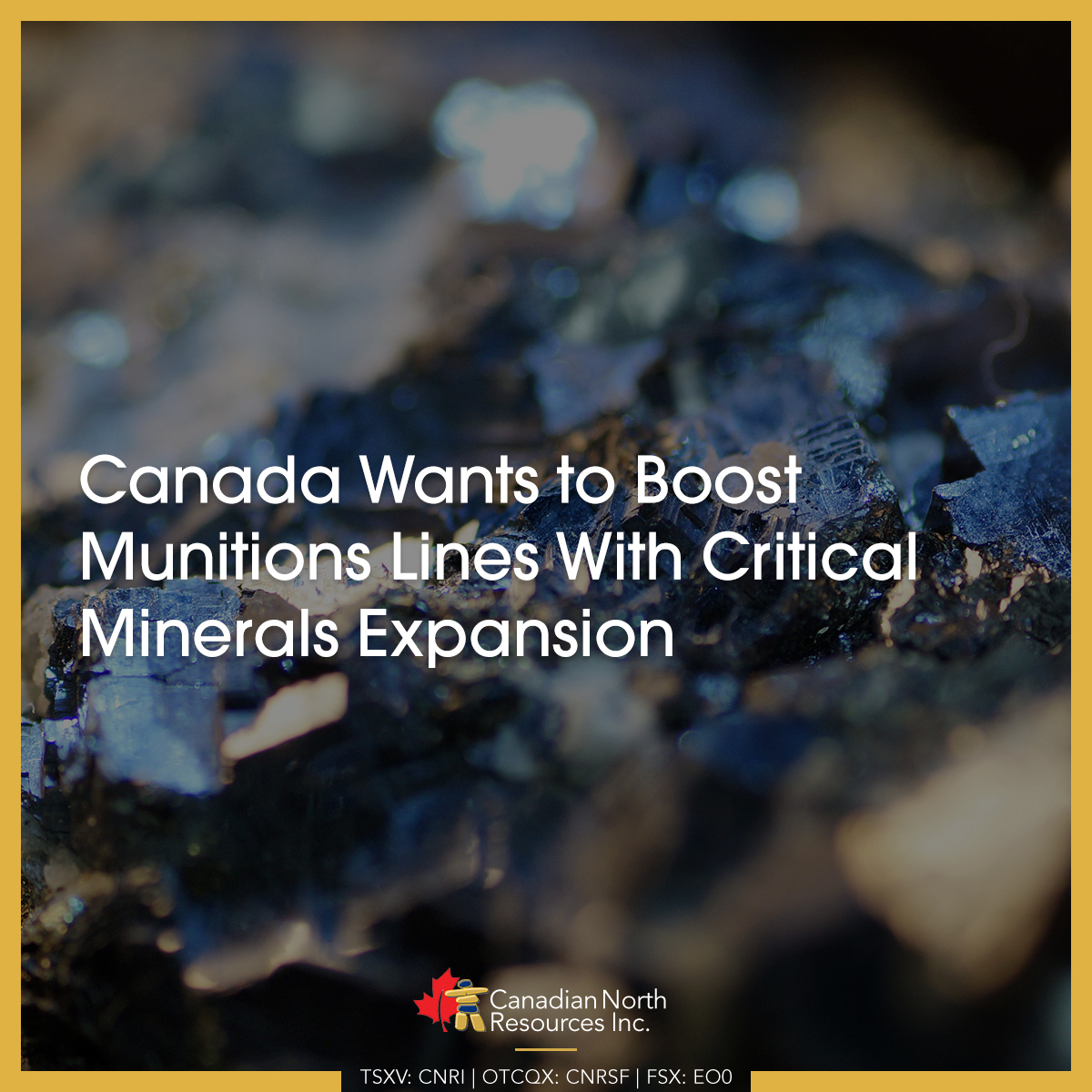 Canada is seeking to bolster its defense capabilities by expanding the country's #criticalminerals supply chain. This could create increased demand &amp; more funding for $CNRI's Ferguson Lake Project in Nunavut.

📰: loom.ly/gf1qxdY

#TSXV $CNRI.V #OTCQX $CNRSF #FSE #EO0