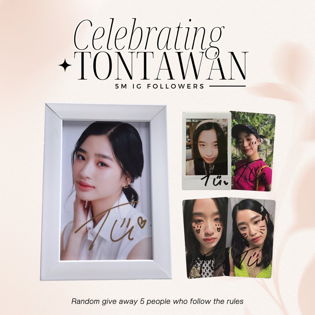 🎉 Celebrating With #5MTogetherwithTU ✨

💖เมนชั่นแสดงความยินดีกับน้องตู
₊˚꒰ พร้อมรีทวีต + กดหัวใจ + Tagline และ Hashtag ꒱

**ปิดกิจกรรม 25 มิ.ย. 67 เวลา 23:59น.**
*ของรางวัลจัดส่งเฉพาะในประเทศไทย*

#tontawan #intuyou