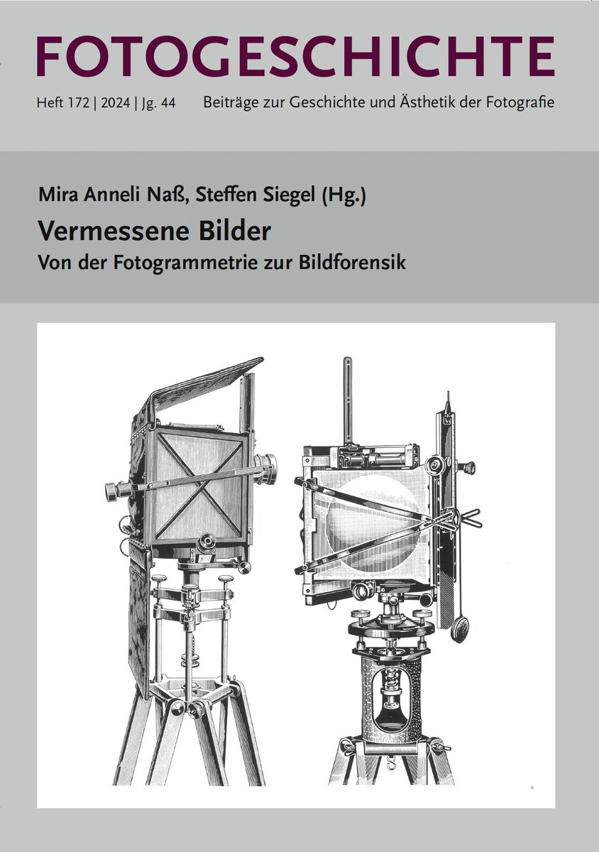 Steffen Siegel (@steffen_siegel) on Twitter photo Soeben erschienen! Die 172. Ausgabe von Fotogeschichte widmet sich „Vermessenen Bildern“, hg. wurde das Heft von <a href="/MiraAnneli/">Mira Anneli Naß</a> Naß und mir – u.a. mit Beiträgen von Dominik Schrey, Vera Knippschild und Roland Meyer <a href="/bildoperationen/">Roland Meyer is @bildoperationen.bsky.social</a> .
Alles Ausführliche hier: fotogeschichte.info/bisher-erschie… Soeben erschienen! Die 172. Ausgabe von Fotogeschichte widmet sich „Vermessenen Bildern“, hg. wurde das Heft von <a href="/MiraAnneli/">Mira Anneli Naß</a> Naß und mir – u.a. mit Beiträgen von Dominik Schrey, Vera Knippschild und Roland Meyer <a href="/bildoperationen/">Roland Meyer is @bildoperationen.bsky.social</a> .
Alles Ausführliche hier: fotogeschichte.info/bisher-erschie…