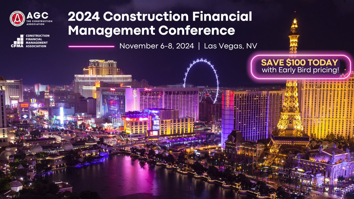 Dive into topics like tax, accounting, cyber risk, financial fraud, and ESG at the Construction Financial Management Conference! Register by September 6 to save $100 ➤ cfmc.agc.org
