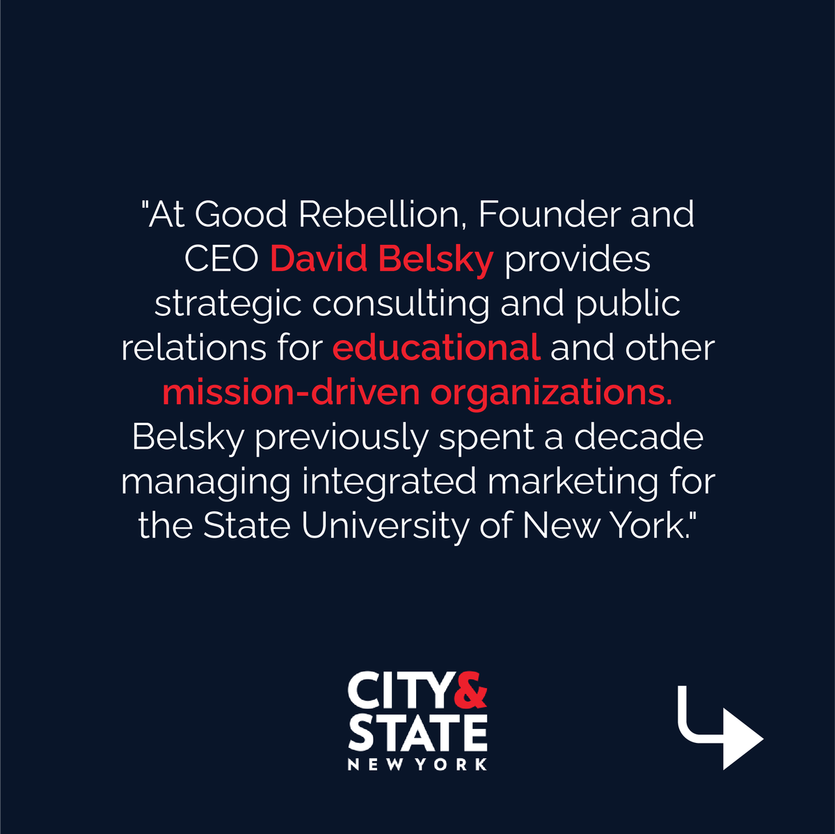 GoodRebellion's tweet photo. 🌟 Exciting news! Our CEO, David Belsky, has been named one of @CityAndStateNY's 2024 Trailblazers in Higher Education! 🎓🚀 Congrats, @dkbelsky!

Click here to read the full list of trailblazers.
https://t.co/s0WIu8KrNL

#HigherEducation #Trailblazers #RebelForACause https://t.co/QmshFszXb4