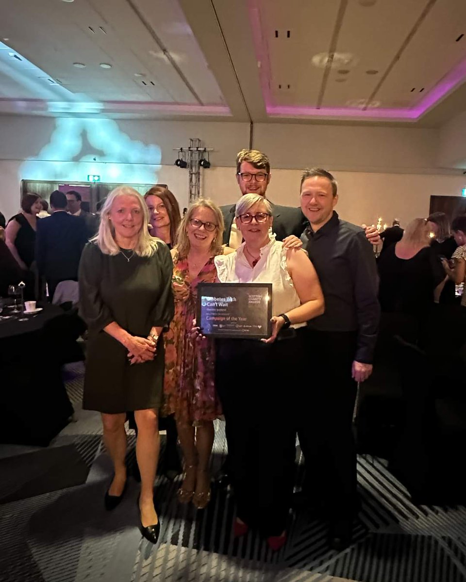 DiabetesScot's tweet photo. 🏅 On Thursday evening, we had the pleasure of attending the @scvotweet #ScotCharityAwards where we nominated for Campaign of the Year for Diabetes Tech Can't Wait and the People's Choice Award! https://t.co/j2XJR7DIX1