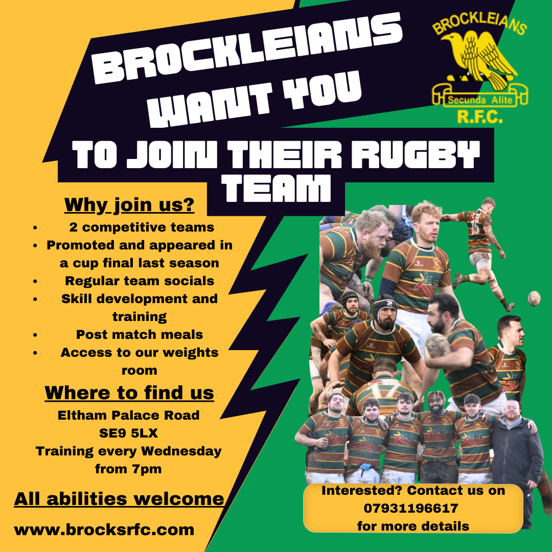 Looking for a rugby club to join this season?

Whether you are new to the sport, or a seasoned player, Brockleians is the place for you!

As our club grows, we hope to see some new faces to join us on this journey!

#brocksrfc #kentrugby #londonrugby #rugby #rugbyunion