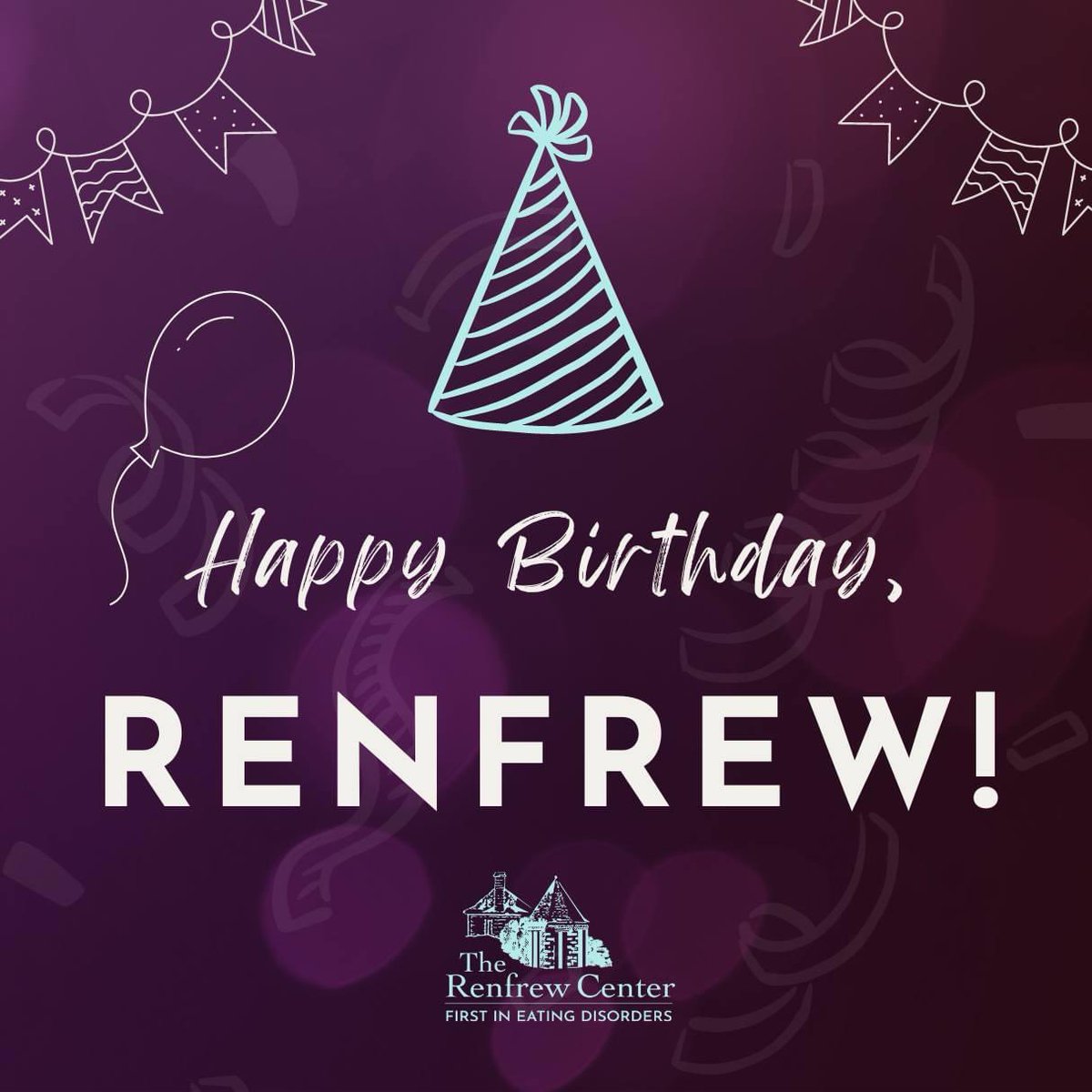 Happy 39th Birthday, Renfrew! 🎉 Celebrating nearly 4 decades as the nation’s first residential eating disorder facility. Thank you to our amazing staff, alumni, and mental health partners for making this milestone possible. Here’s to many more years of success! 💜