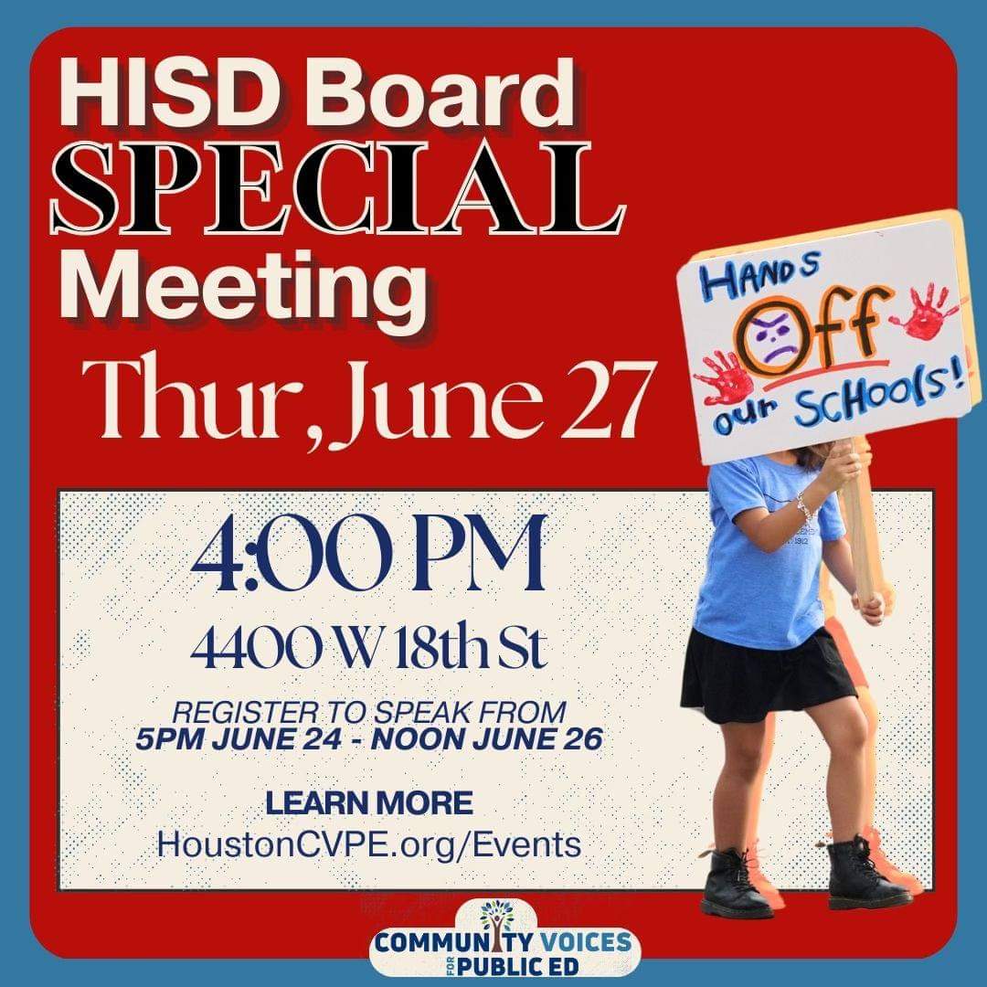 houston_tsta's tweet photo. SPECIAL #HISD Board Meeting https://t.co/5kgG5EXoA0